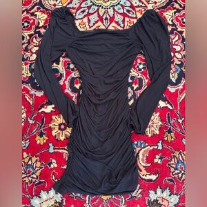 Elegant Black Ruched Dress